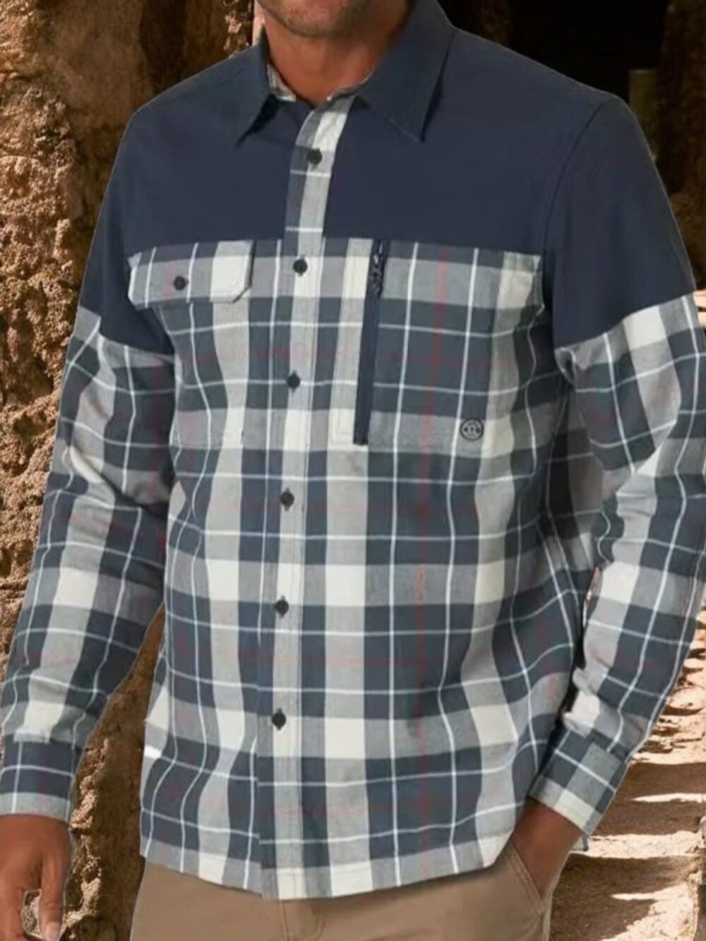 NWOT WRANGLER ATG (LG) Flannel All Terrain Gear Button Up Plaid